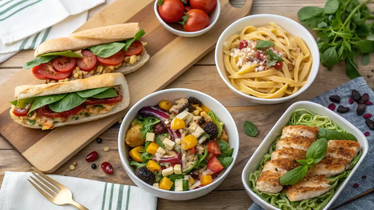 Quick Lunch Recipes How to Make Healthy Meals Fast 3 A whole grain wrap filled with grilled chicken, fresh avocado, spinach, and a spread of hummus Quick Lunch Recipes